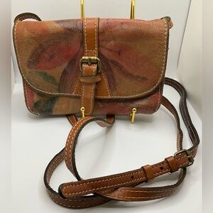 A Nice Floral Print Leather Patricia Nash Crossbody Handbag